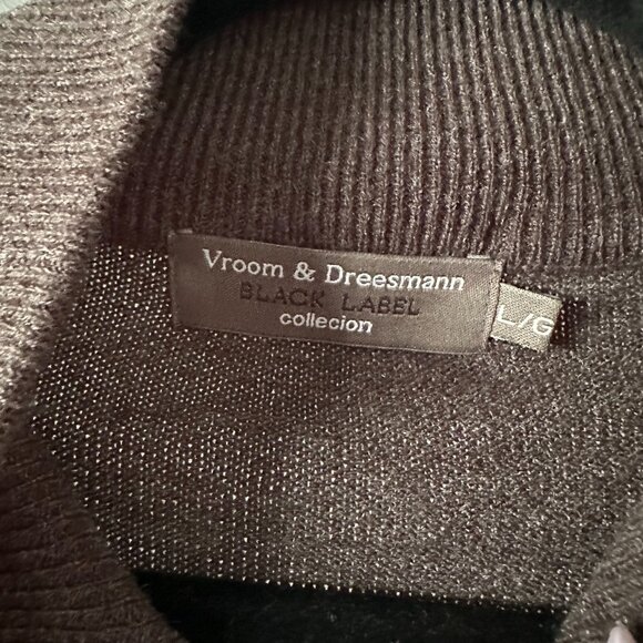 Vroom & Dreesman Dark Grey Zip-Up Sweater (Men's Large) - Picture 2 of 5